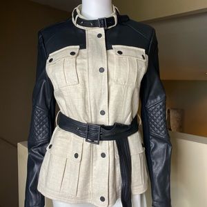BCBGMAXAZRIA Canvas/Leather Jacket